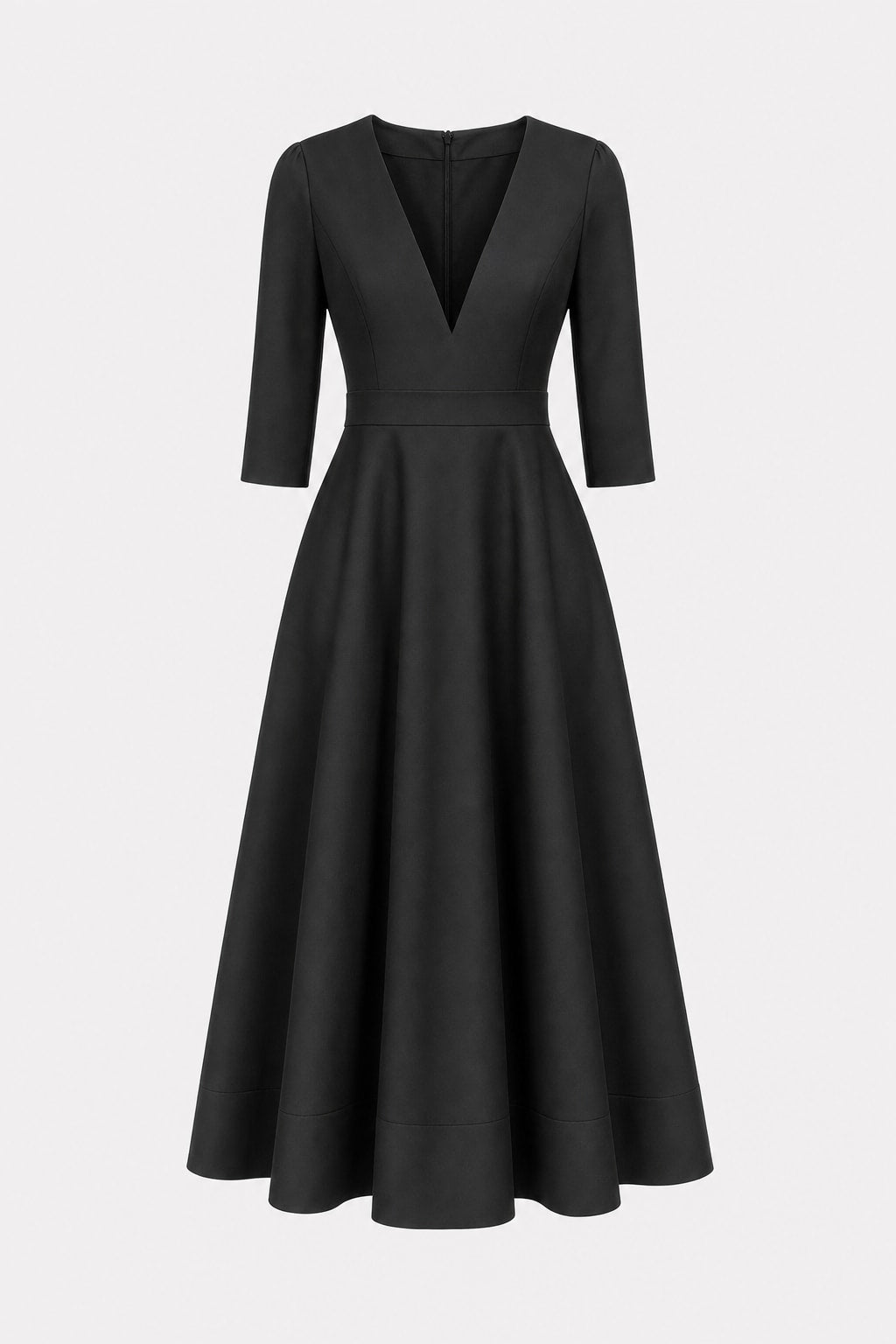 A-Line Midi Dress With Retro-Inspired Design - 1