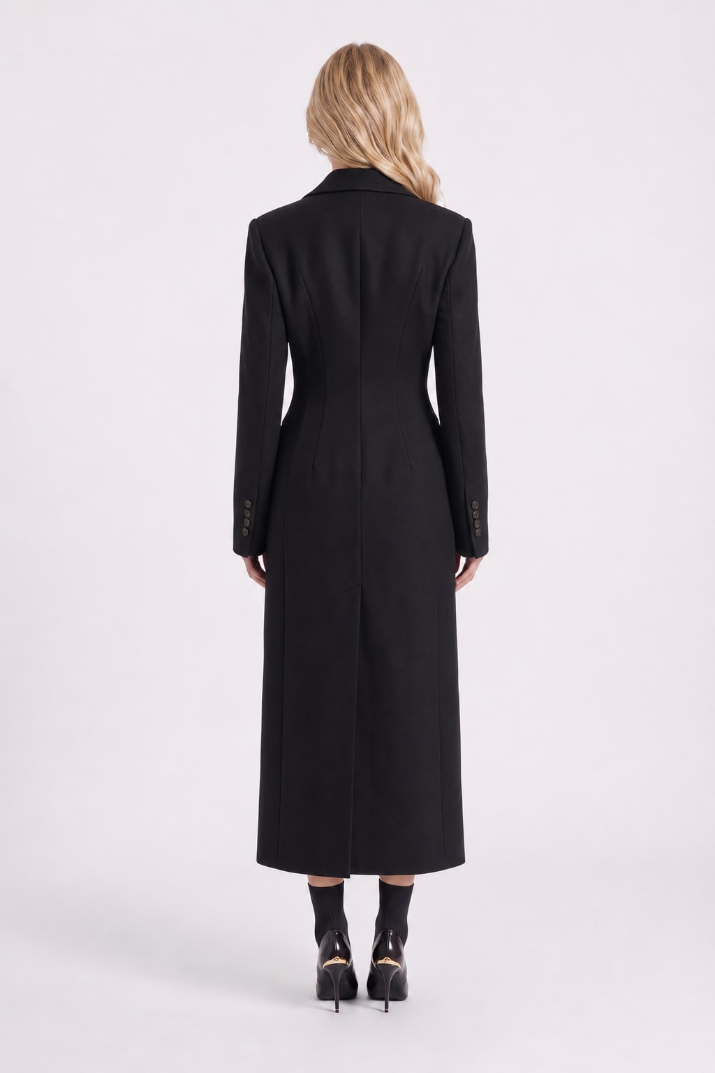 Longline Tailored Coat With Notched Lapel - 3