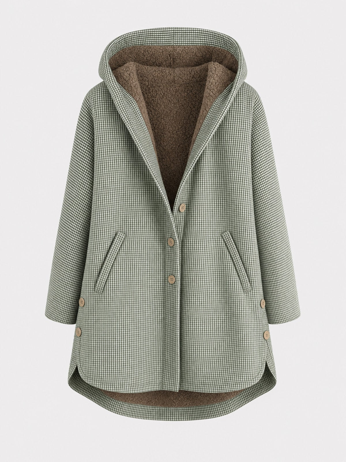 Plush Fleece Hooded Effortless Winter Jacket Oversize - 1