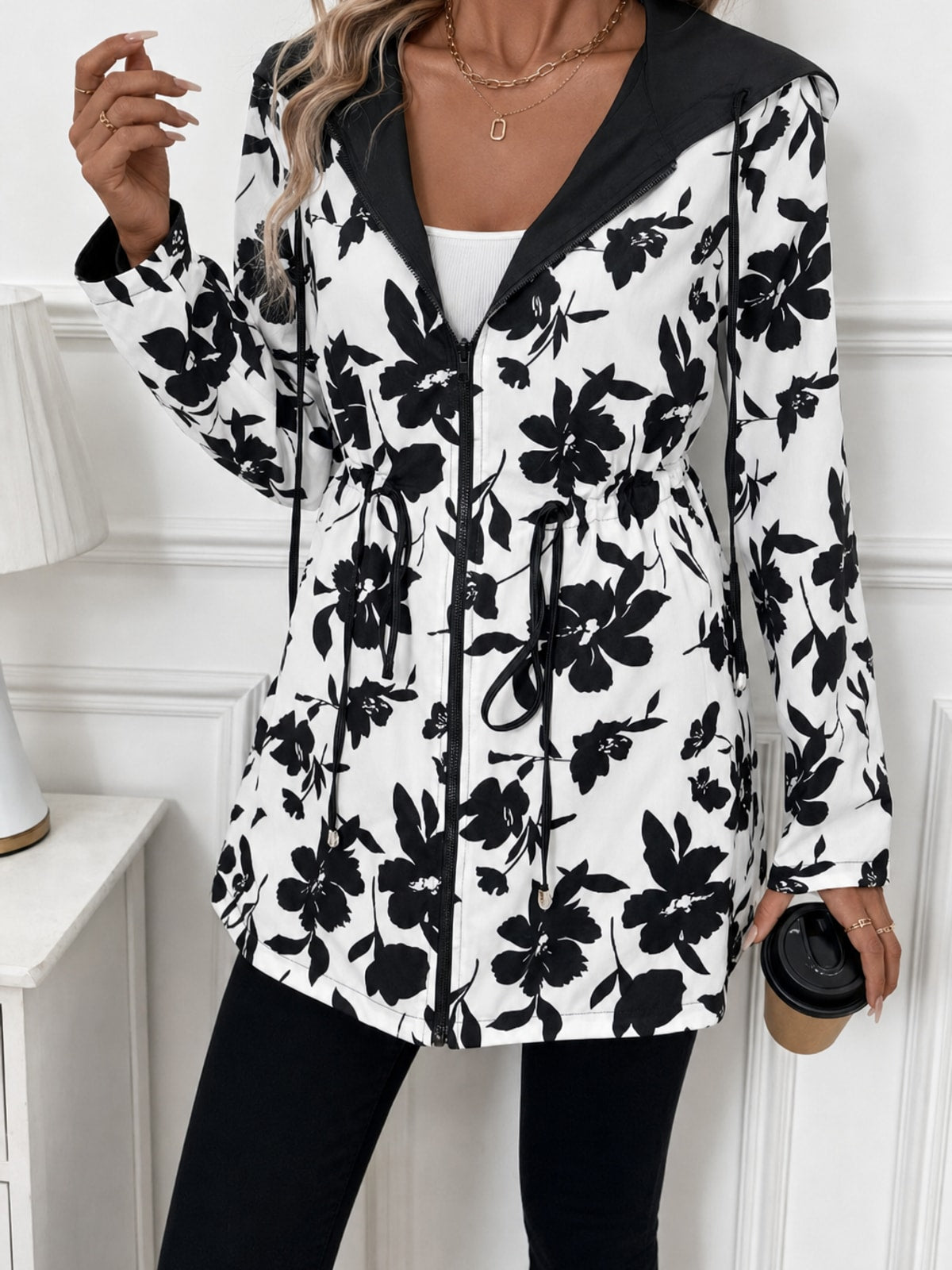 Reversible Hooded Jacket With Leopard Print Lining - 4