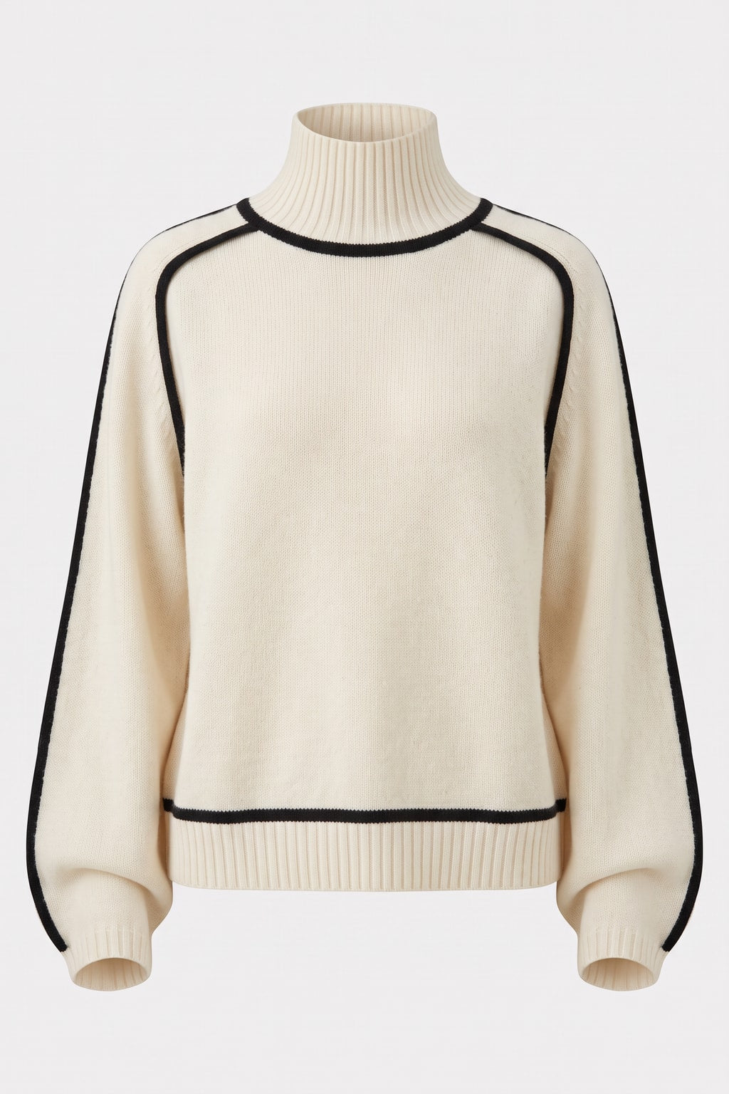 Cozy Wool Cashmere Turtleneck Sweater With Dropped Shoulders - 1