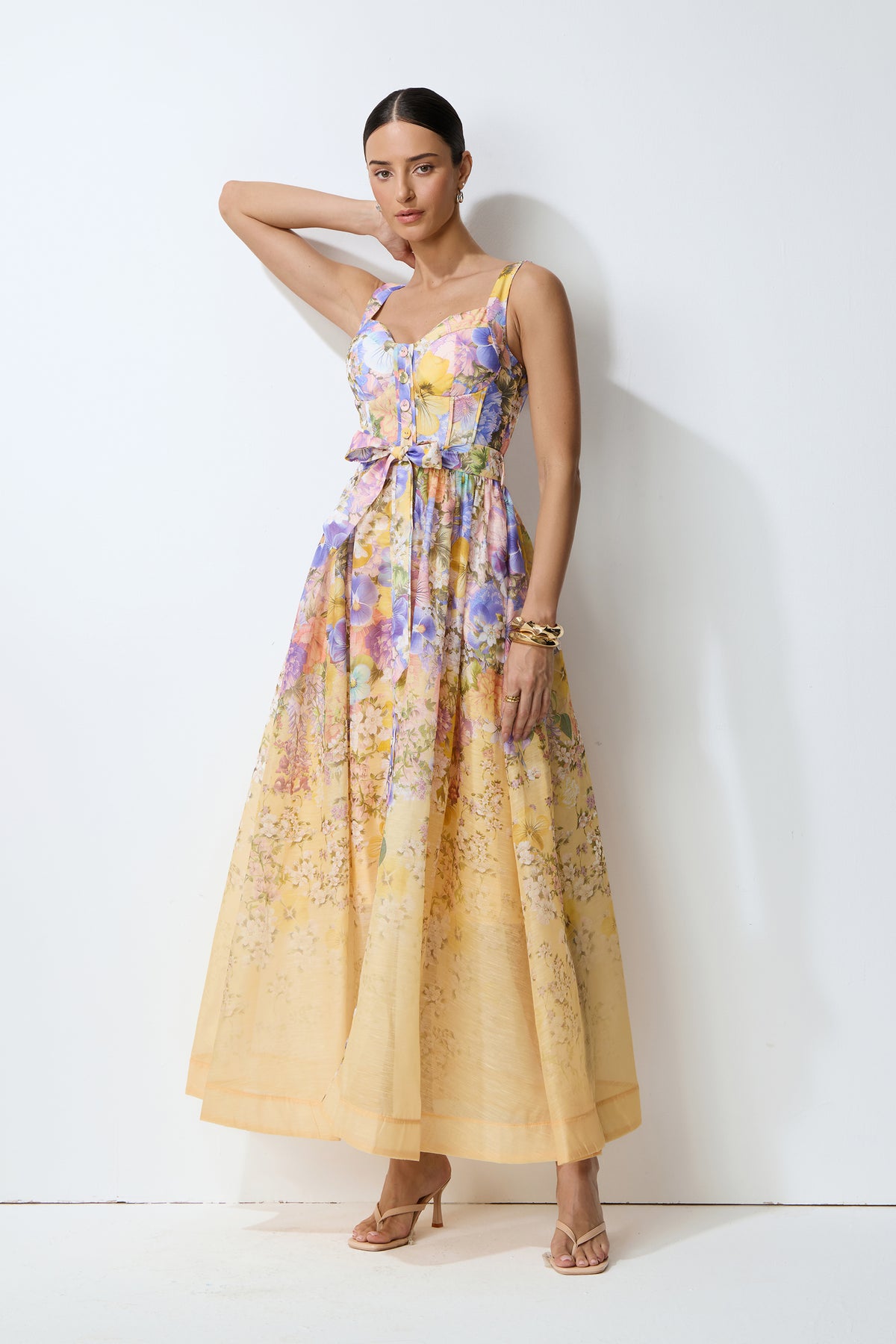 Terylene Sweetheart Neckline Maxi Dress - 6