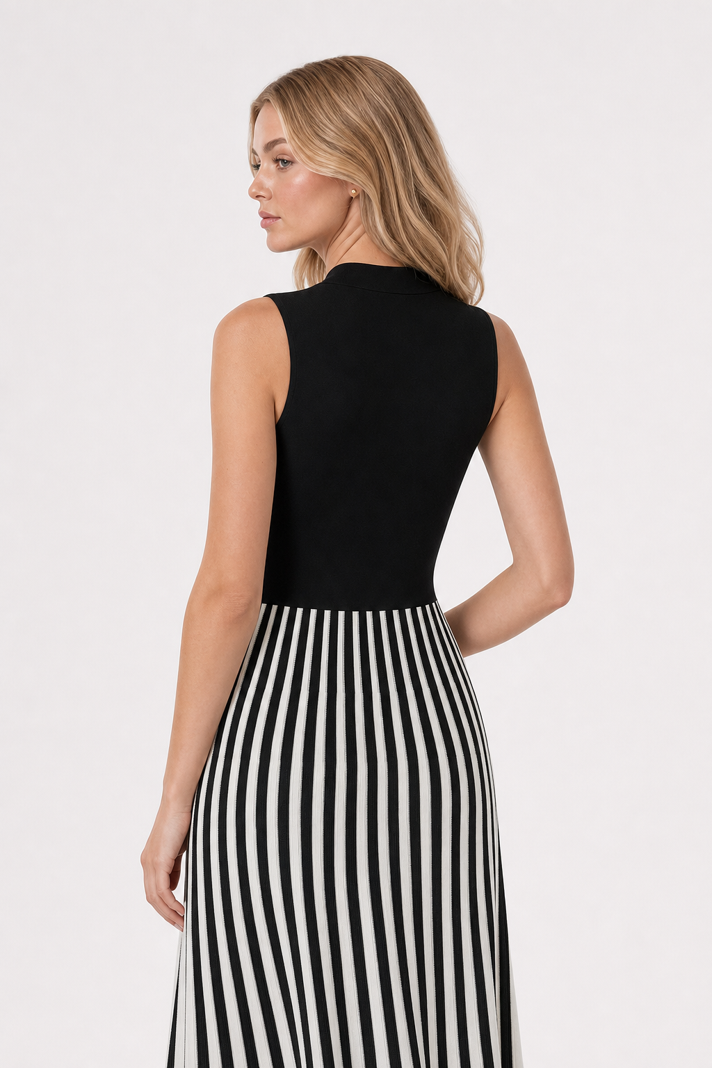 Knit Midi Dress With Mock Neck - 5