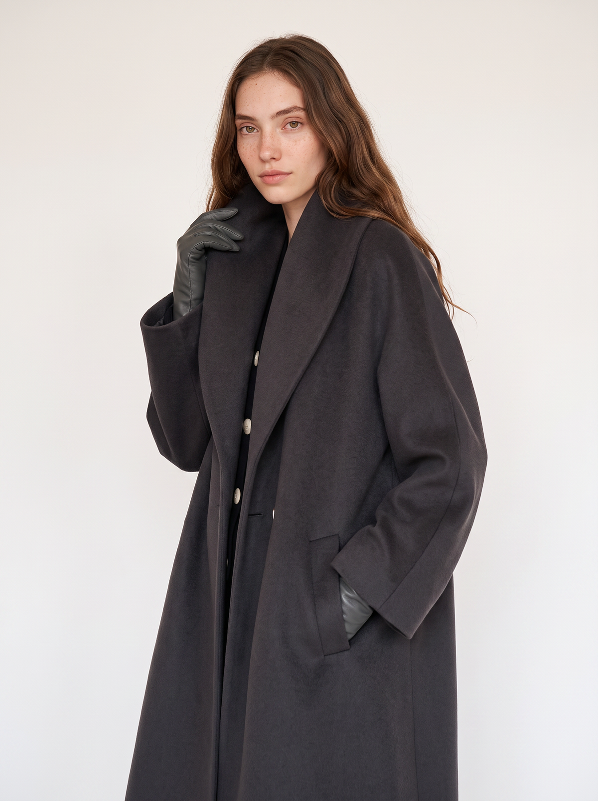 Women's Belted Warm Wool-Blend Coat Oversized Fit - 4