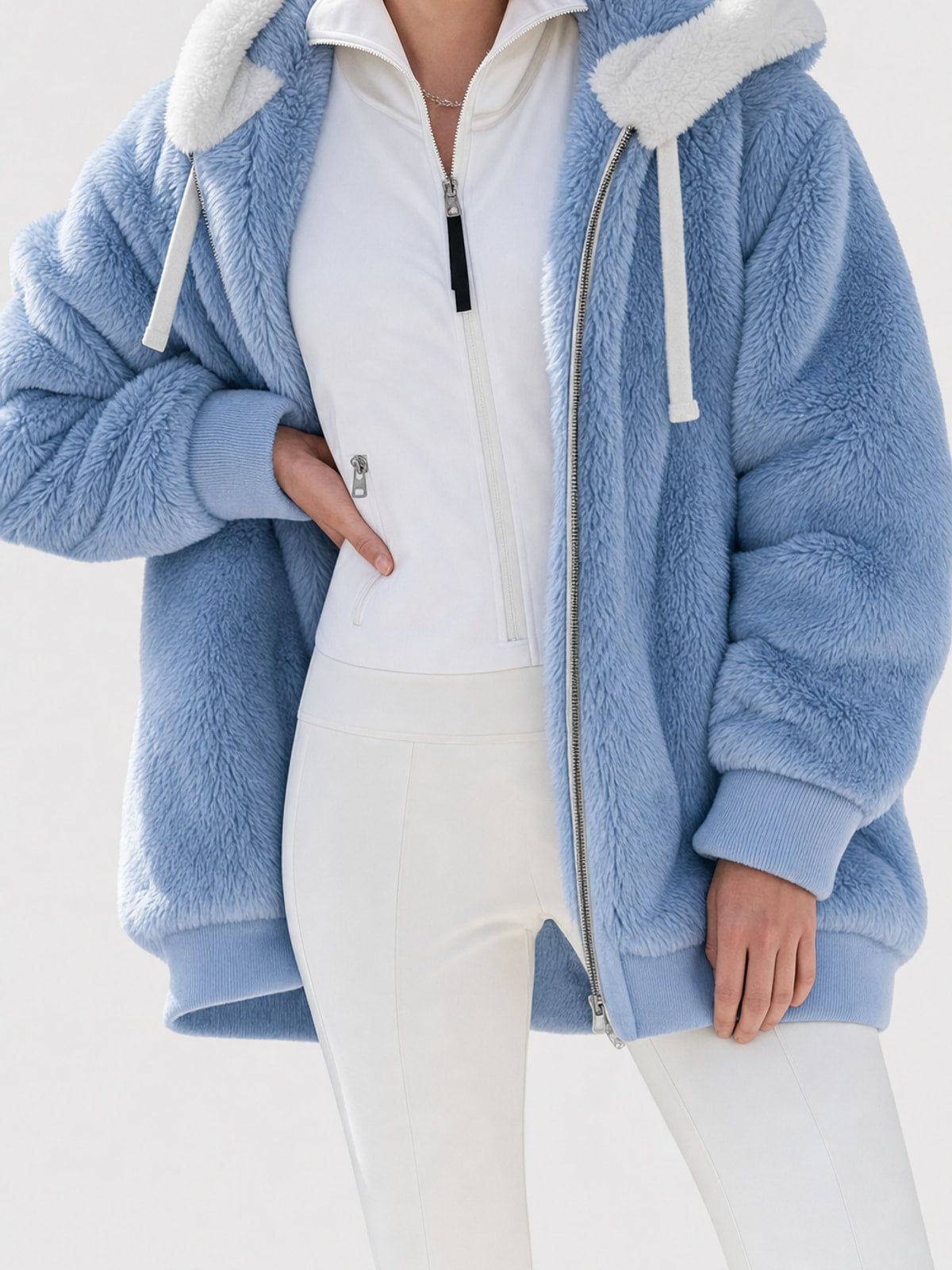 Women's Puffer Jacket with Faux-Fur Hood Warm Winter Coat - 12