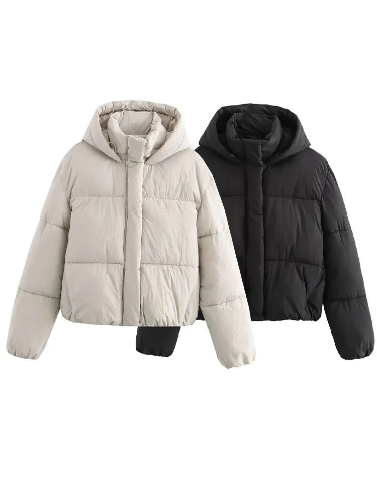 Oversized hooded quilted puffer jacket - view 9