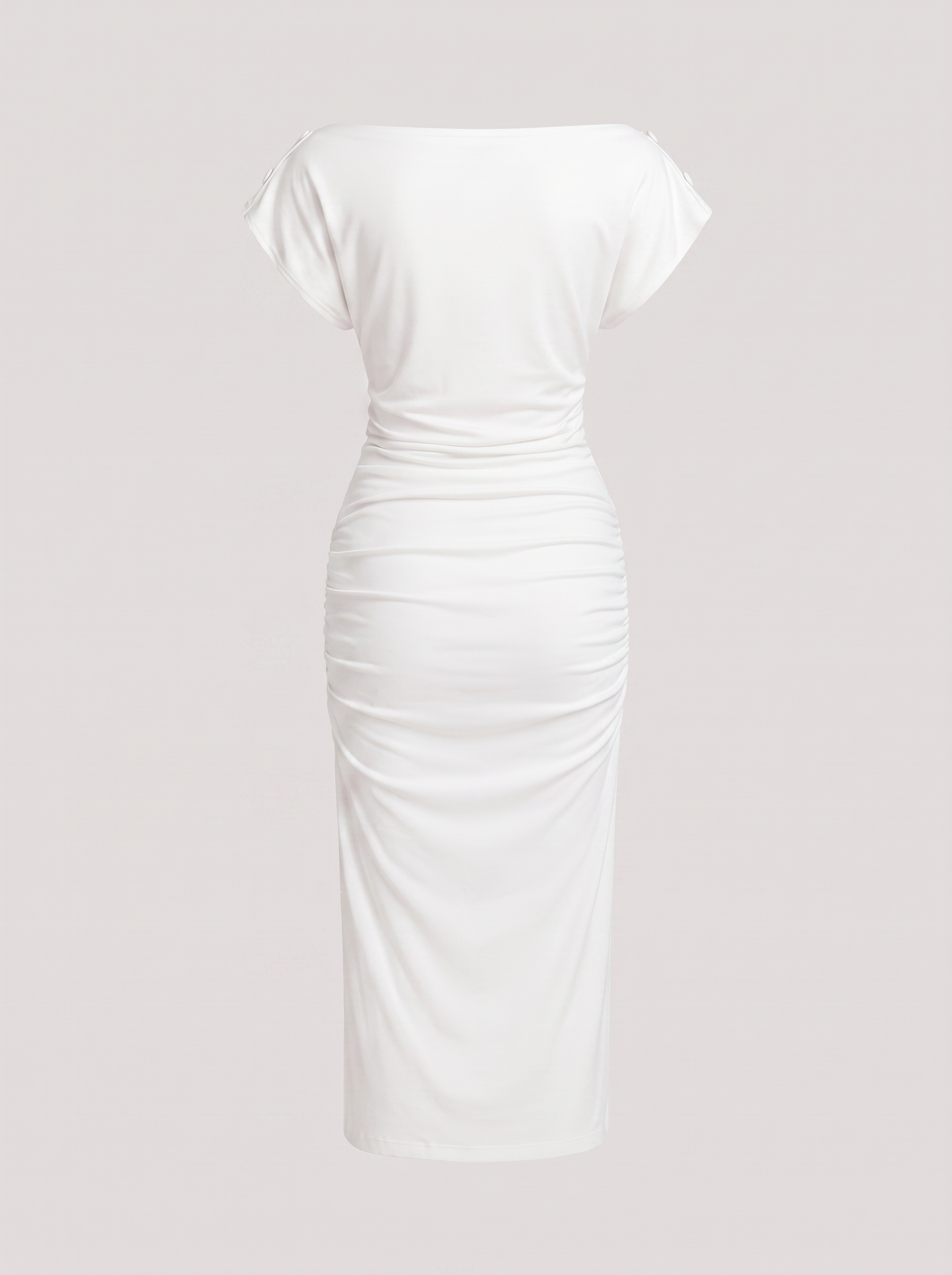 White viscose button-front midi dress - view 6