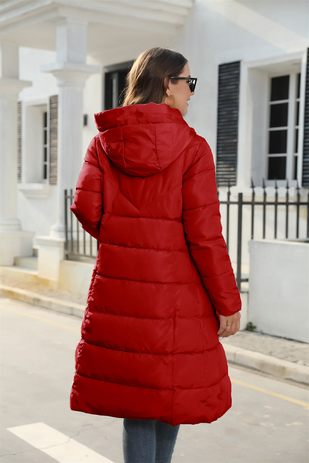 Cotton Padded Hooded Winter Coat, Slim Fit - view 7