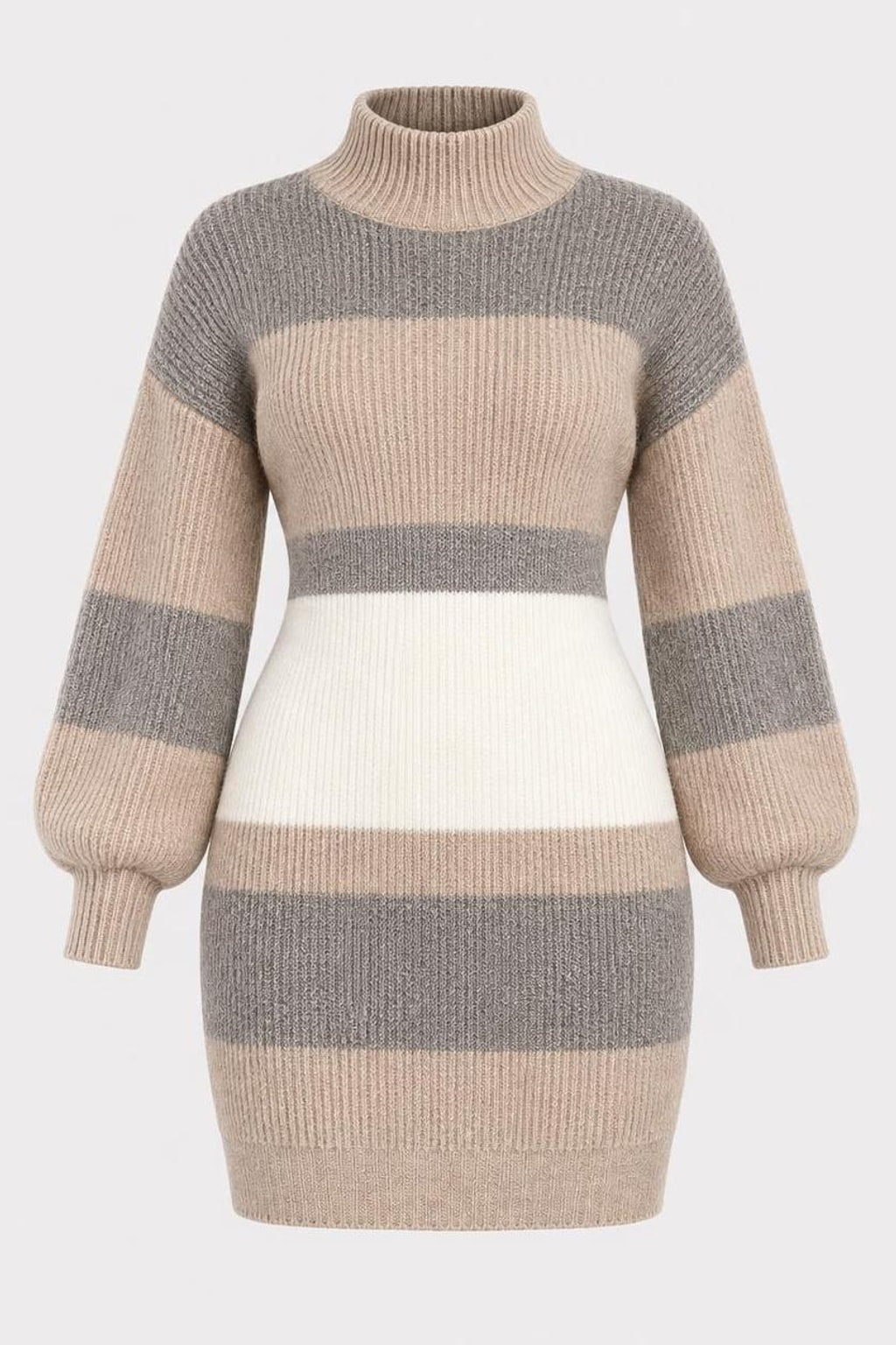 Rib-Knit Jumper Dress With Roll Neck - 1