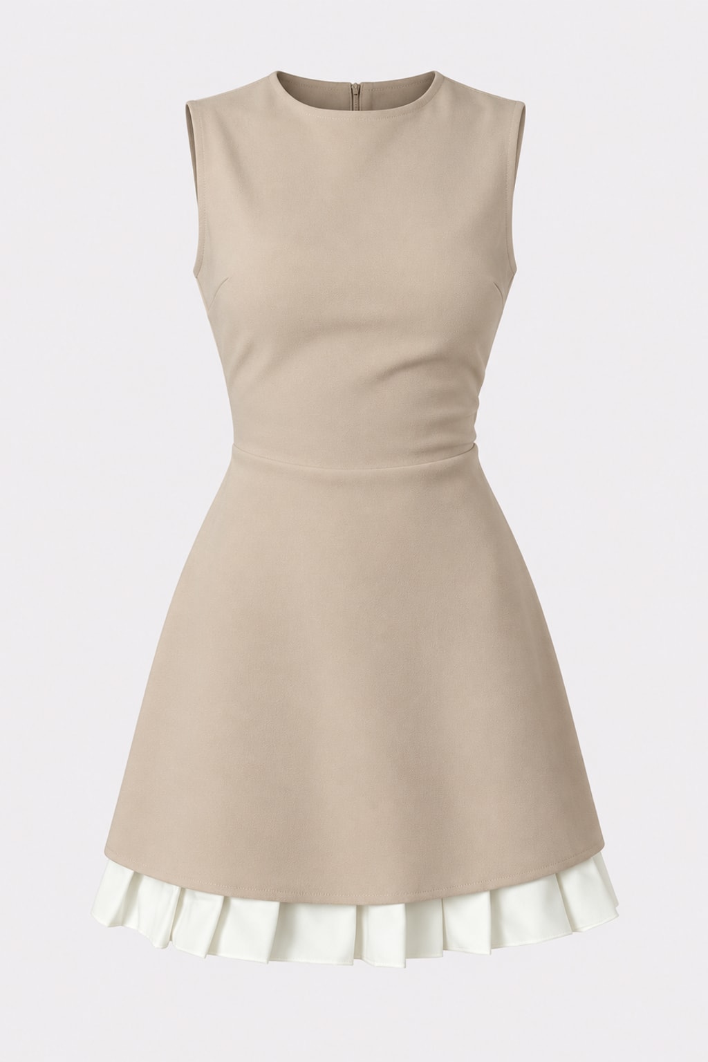 Knit Mini Dress Sleeveless A-Line Tank Style - 1