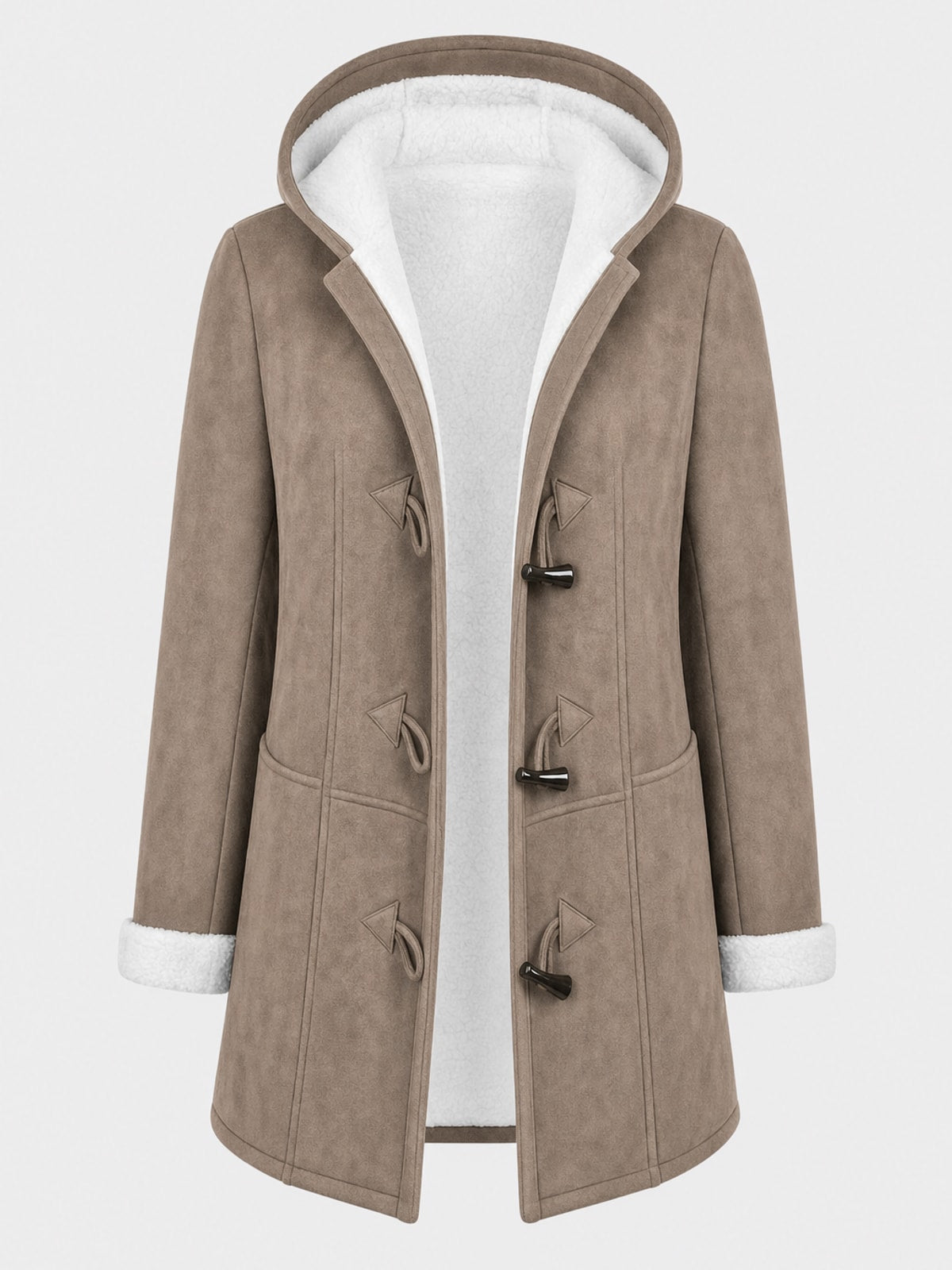 Fleece-Lined Winter Coat with Hood - 1