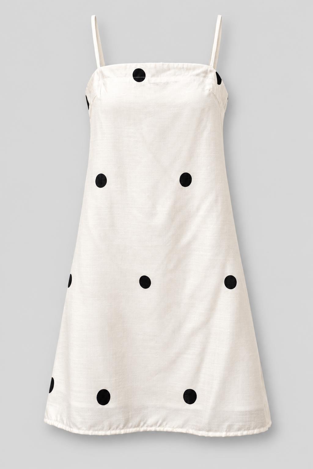 Rayon-Viscose Polka Dot Mini Dress - 1