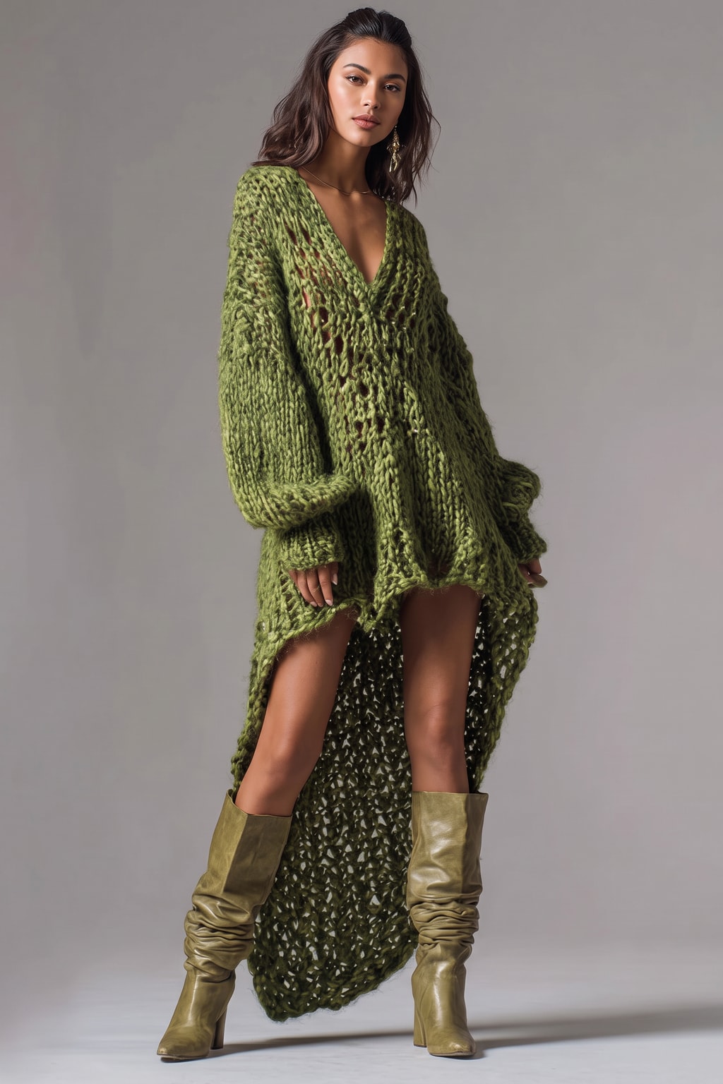 Rib Knit Hollow-Out Mini Dress - 2