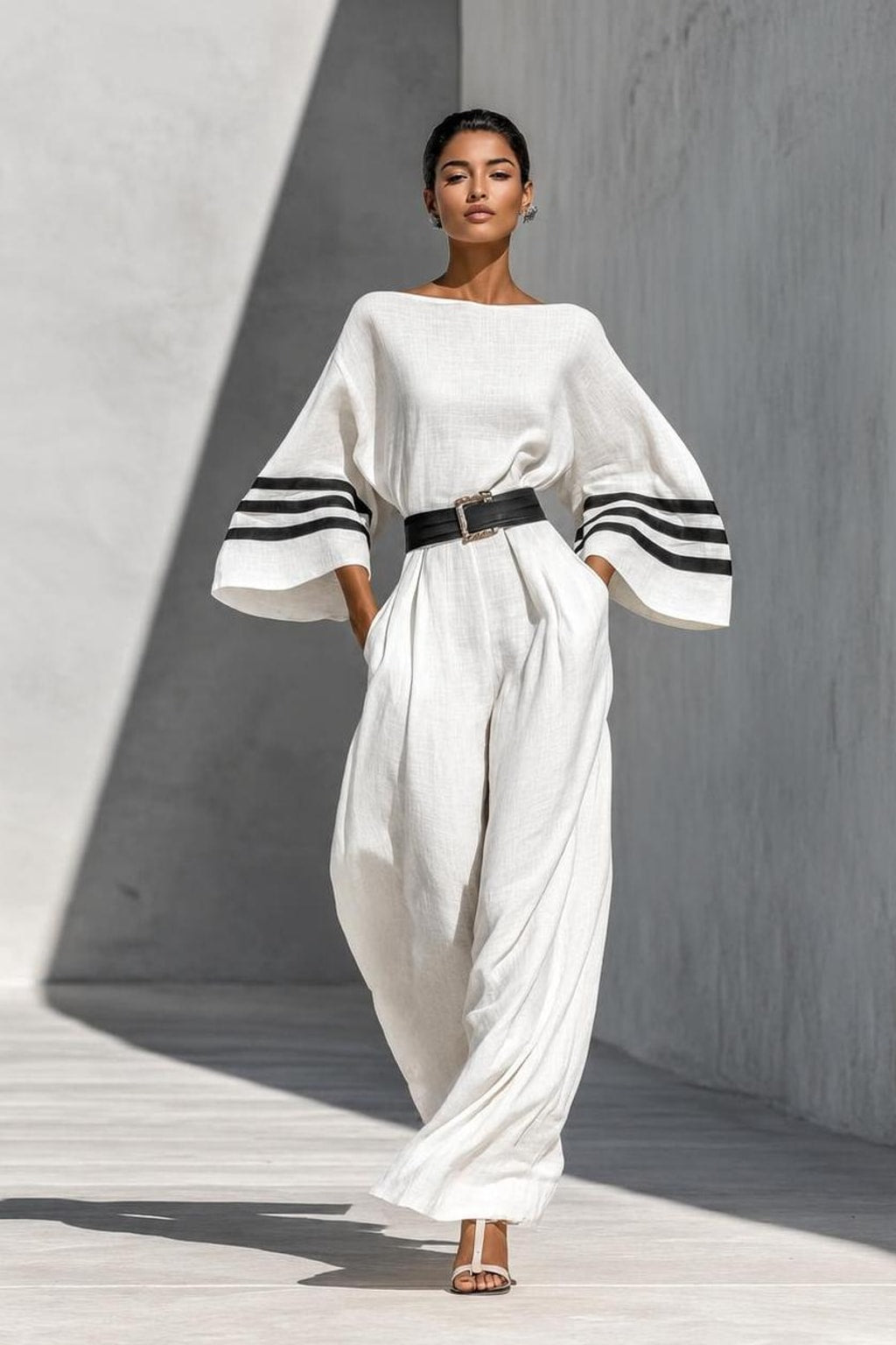 Blend Jumpsuit With Boat Neck - 2