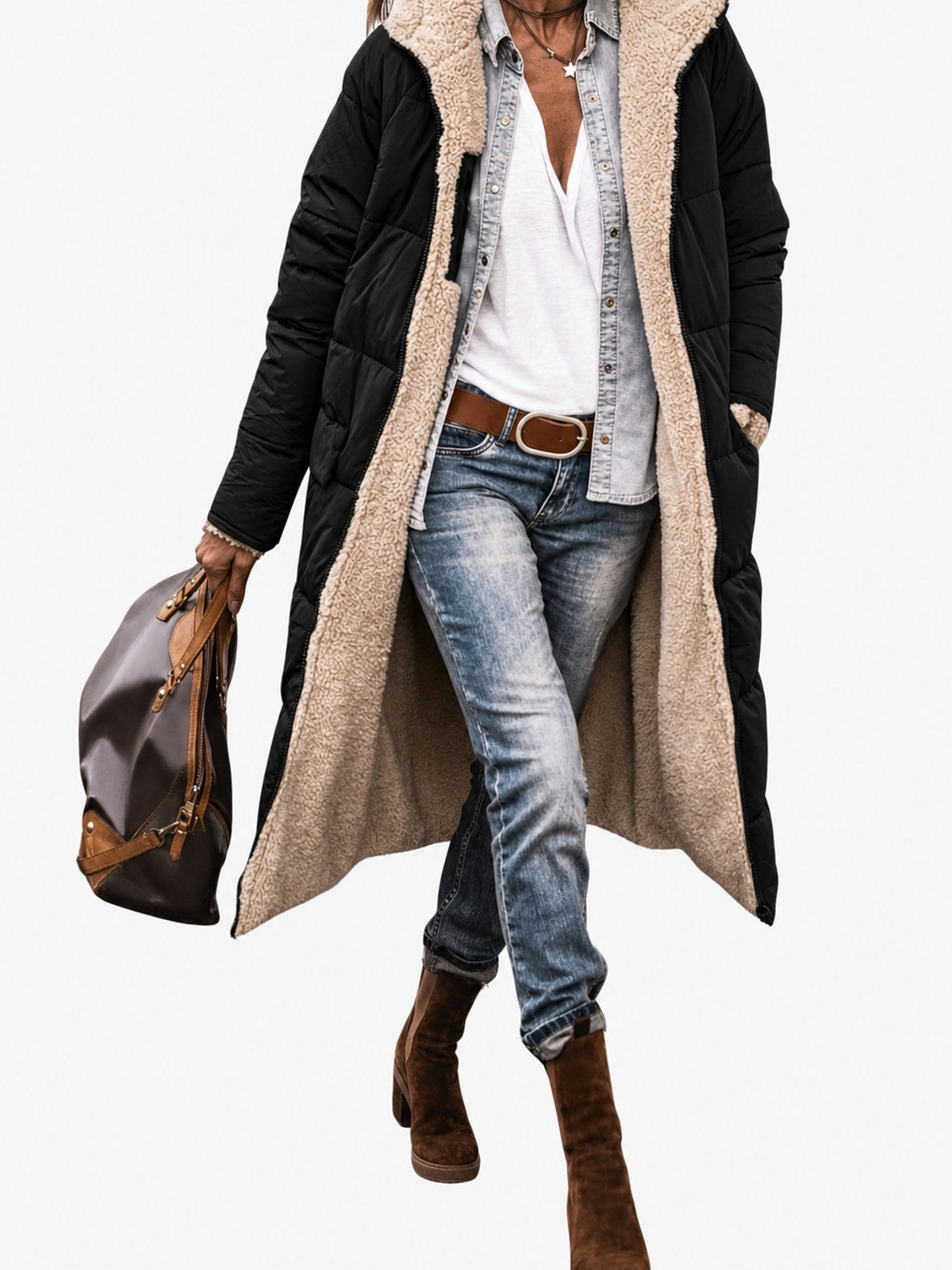 Reversible Tailored Coat Long Winter Fit - 3