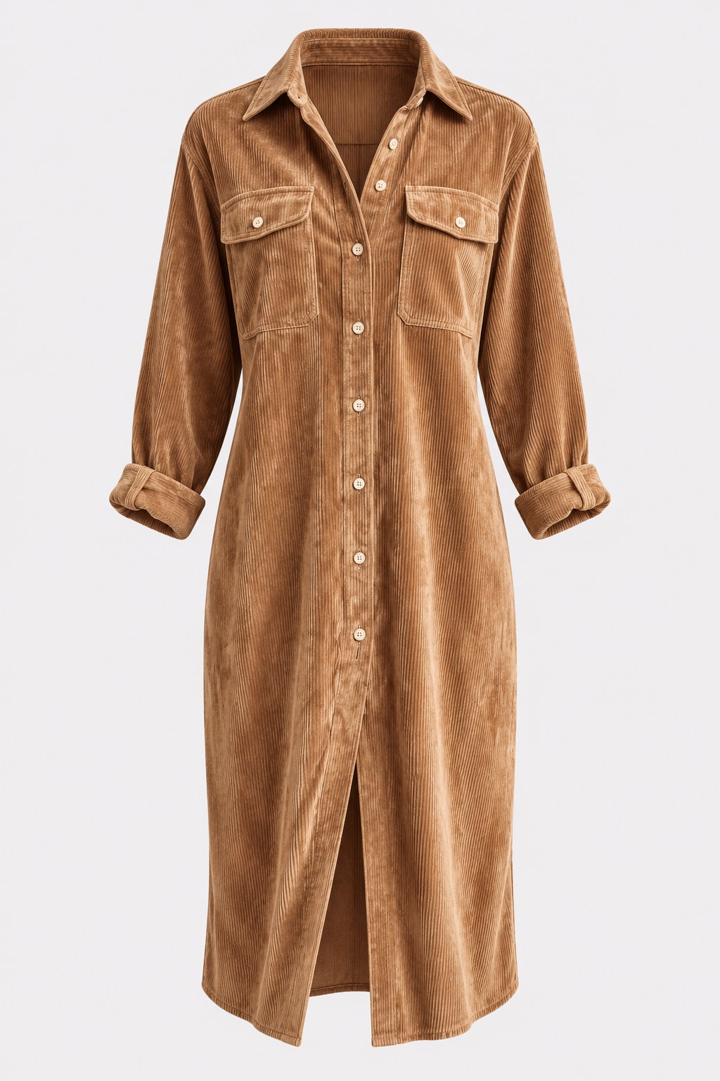 Soft Fabric Casual Dress Flared Hem - 1