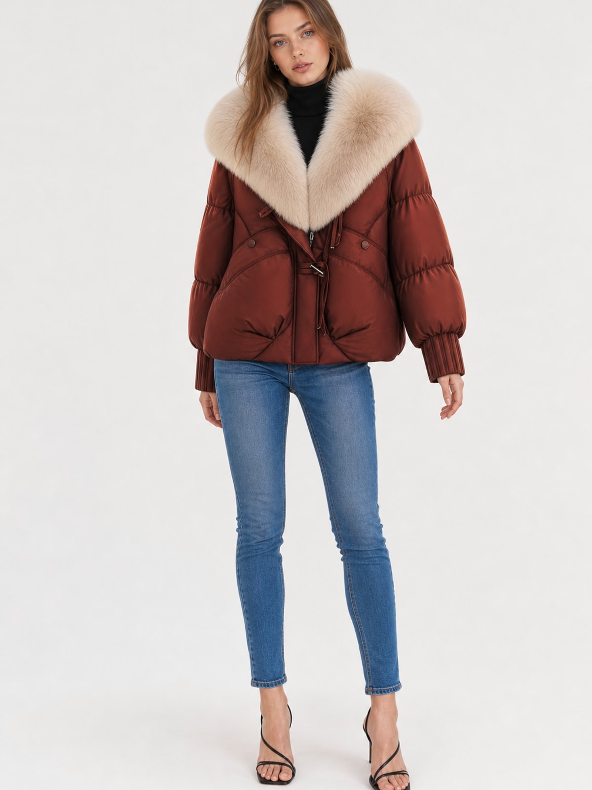 Fur Collar Short Puffer Coat Cozy Winter Warmth - 2