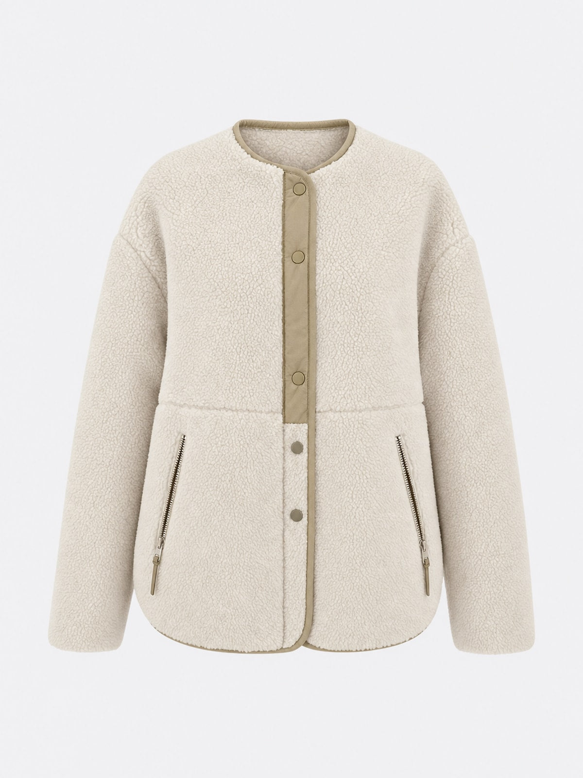 Cozy Beige Soft-Touch Jacket for Women Everyday Style - 1