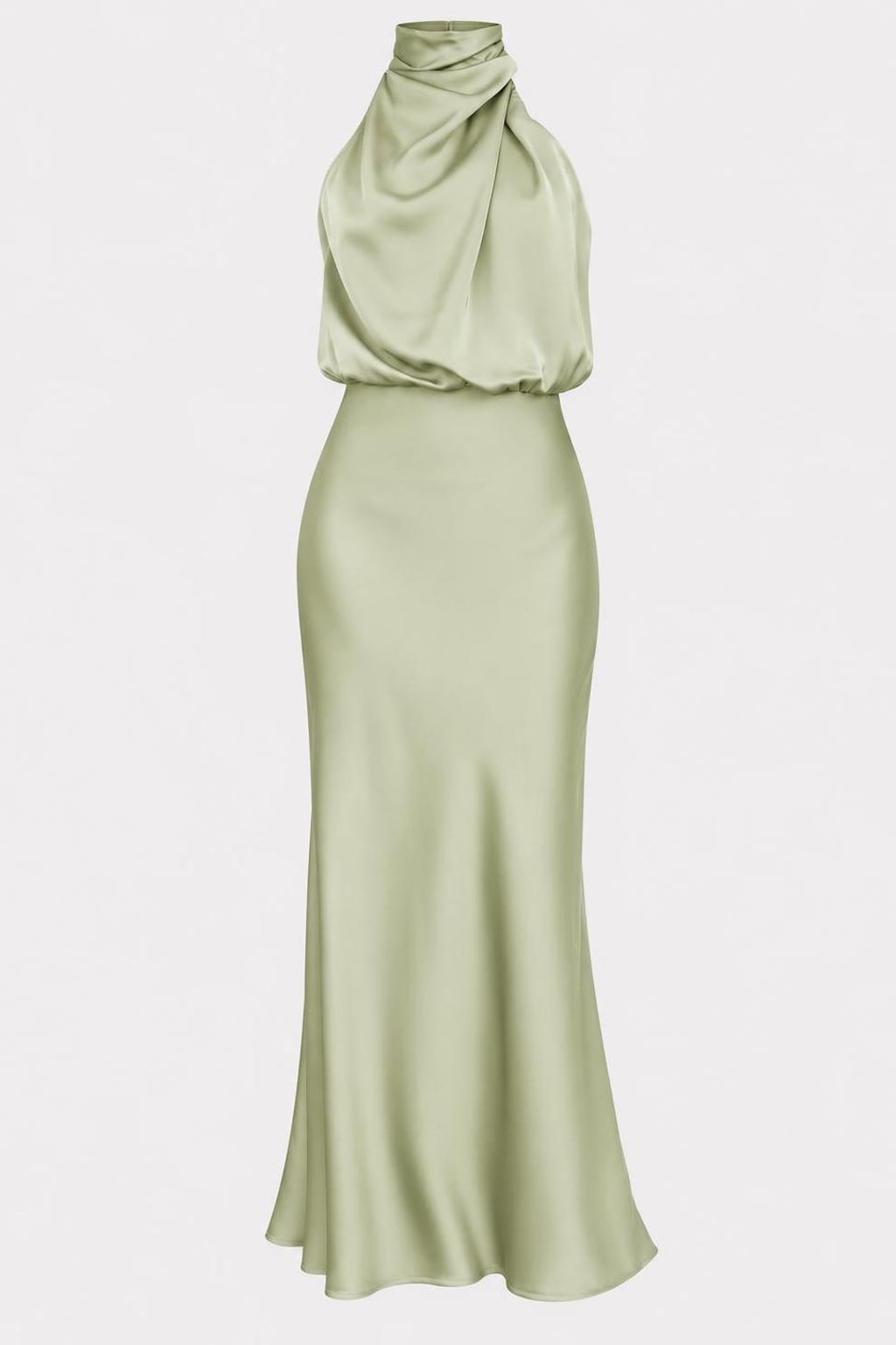 Polyester Maxi Dress With Halter Neck - 1