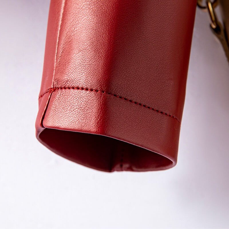Vegan leather jacket with asymmetrical zip - view 11
