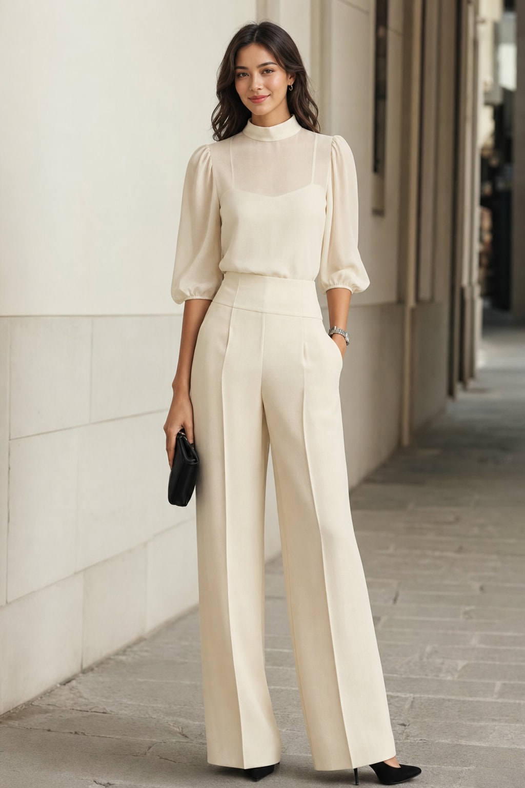 Three-Piece Wide-Leg Pant Set - 2