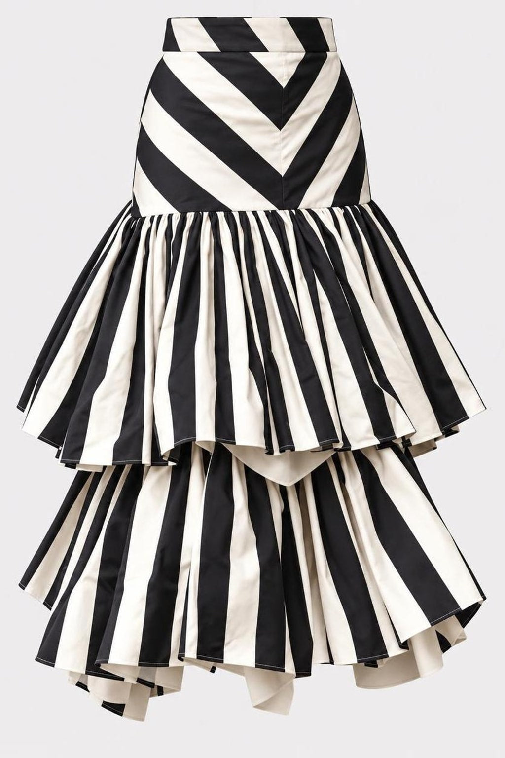 Polyester Skirt With Asymmetric Ruffles - 1