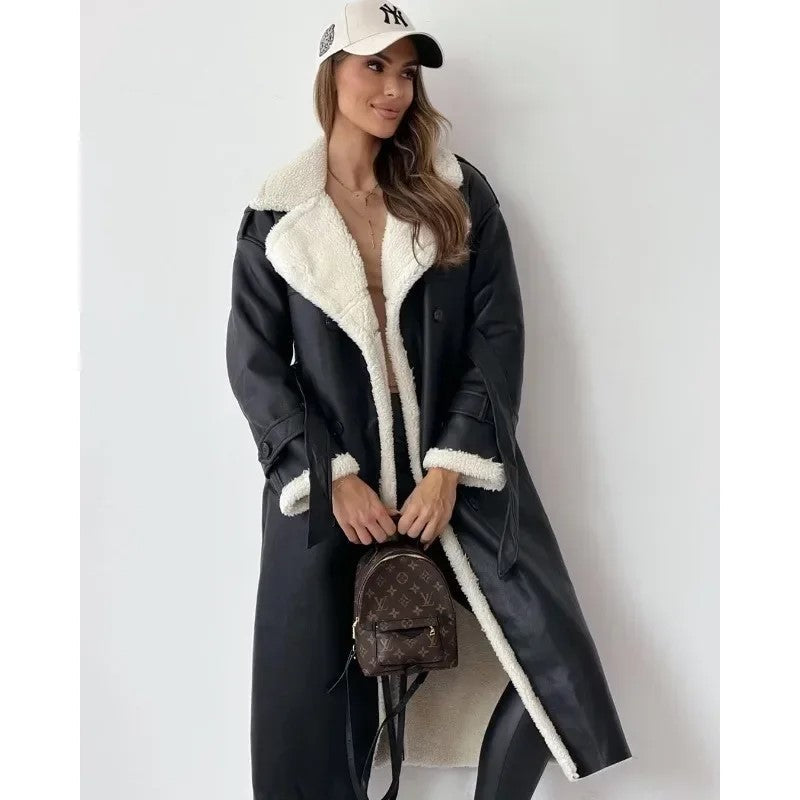 A-line coat with warm lining and pockets - view 6