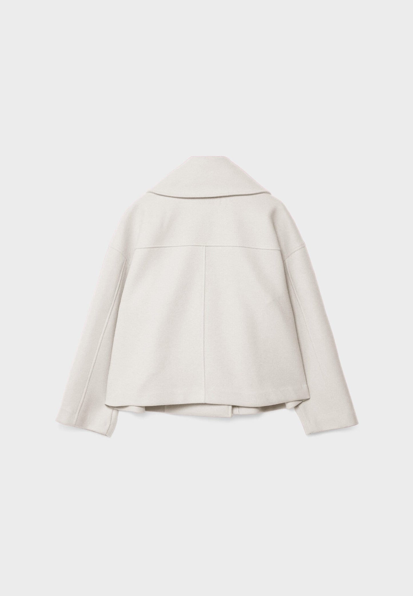 Cropped wool blend peacoat with notch lapel - view 14