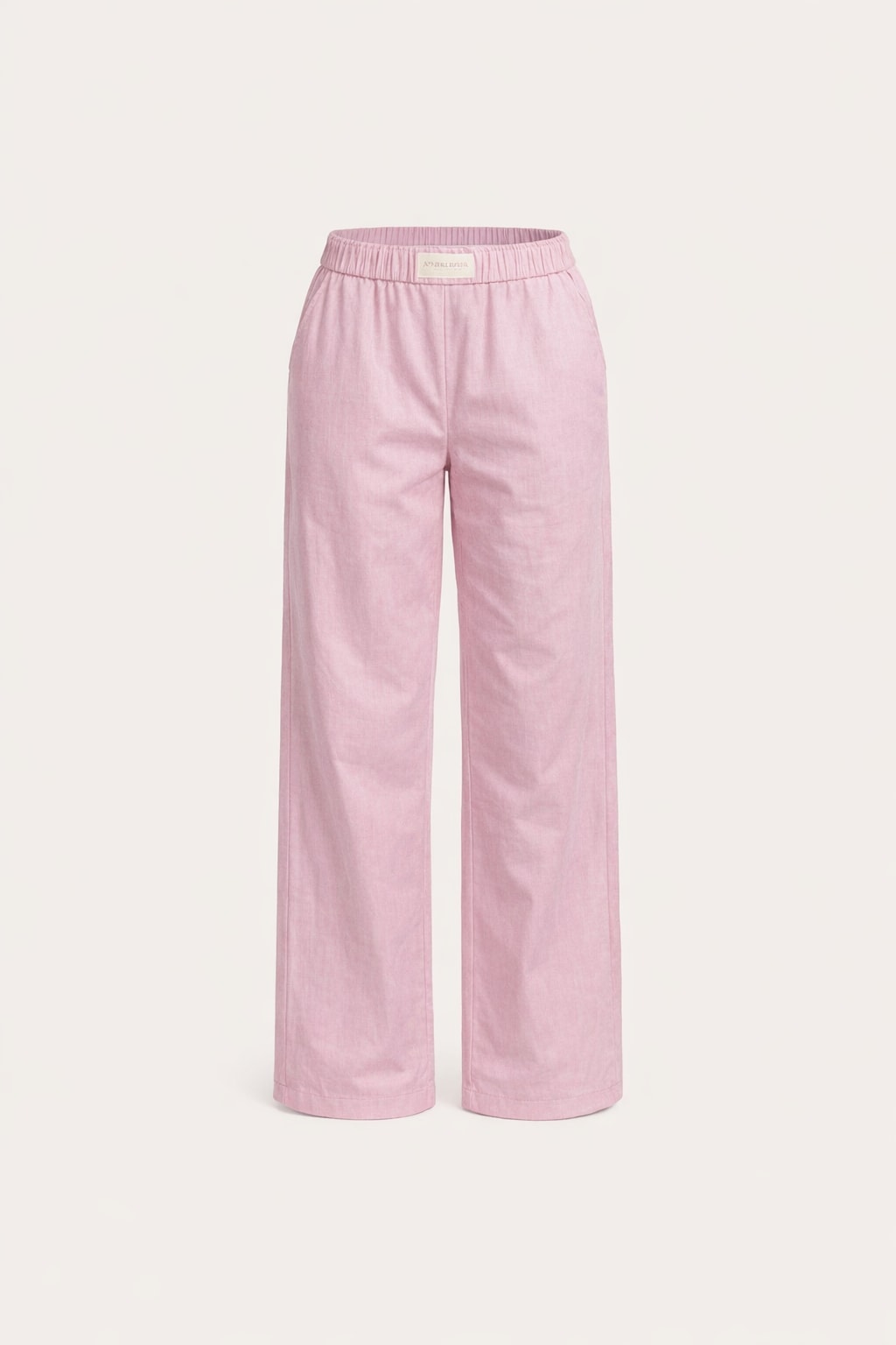 Elastic Waist Wide Leg Lounge Pants with Side Pockets - 1