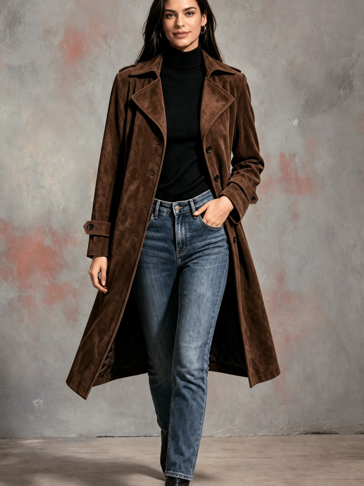 Elegant Longline Structured Coat Flattering Tailored Fit - 2