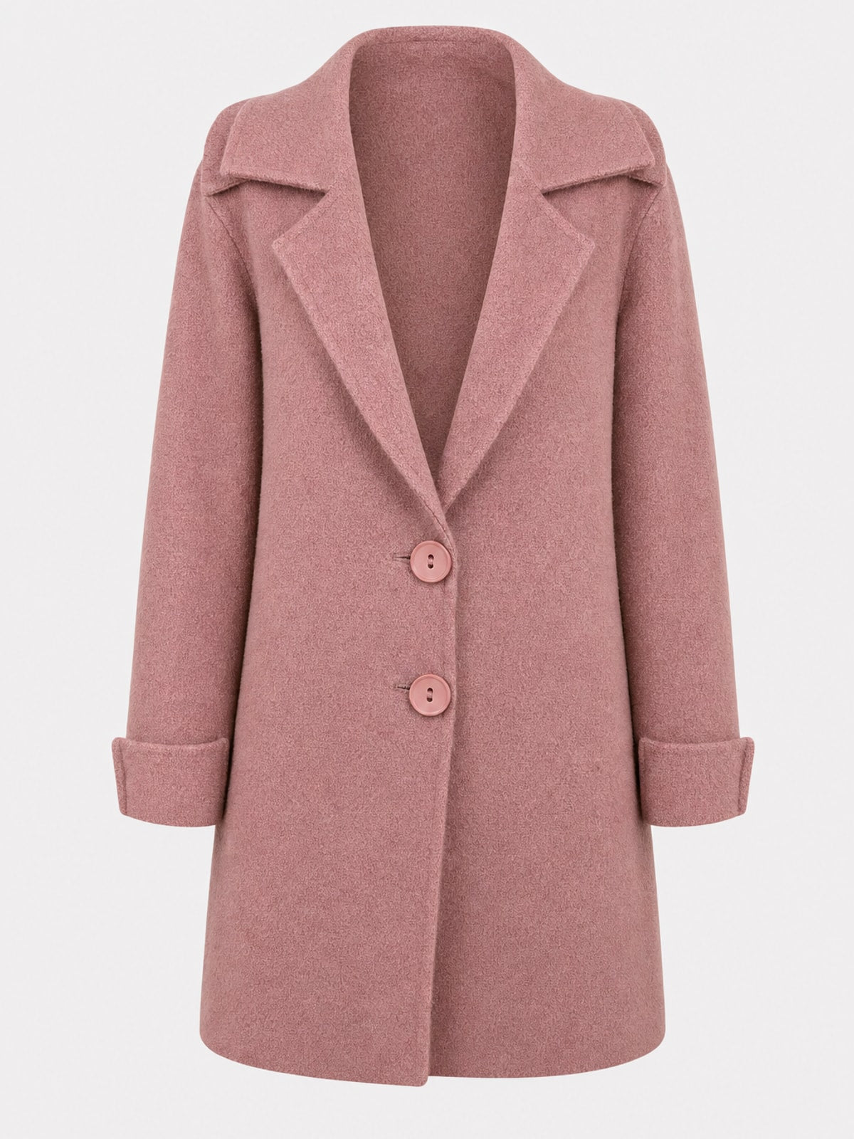 Elegant Tailored Lapel Collar Button Front Coat - 1
