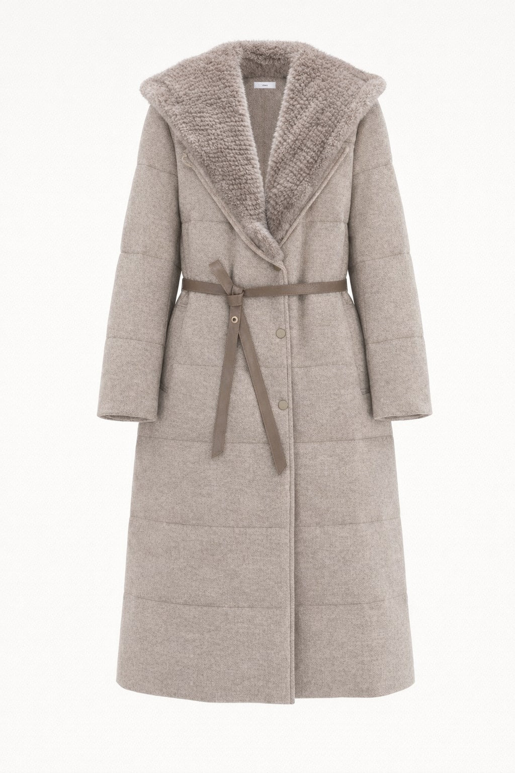 Cashmere Wool Jacket With Mink Hood And V-Neck - 1