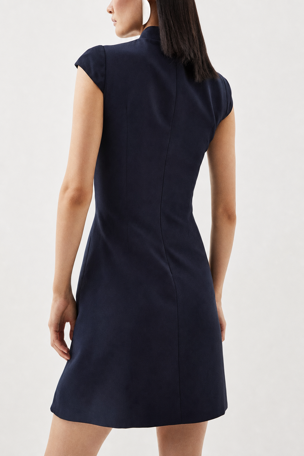 Cap Sleeve Mini Dress With Pleated Hem - view 6