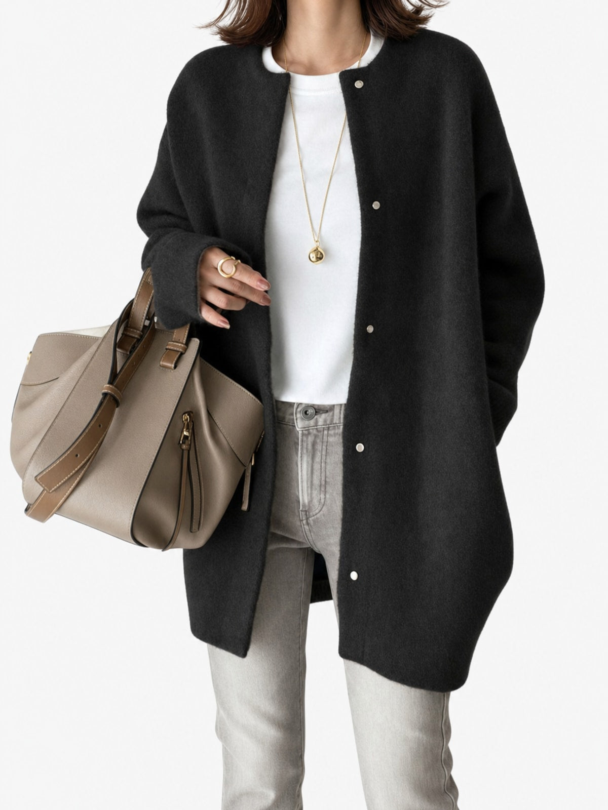Cozy Insulated Shawl-Collar Winter Coat - 3