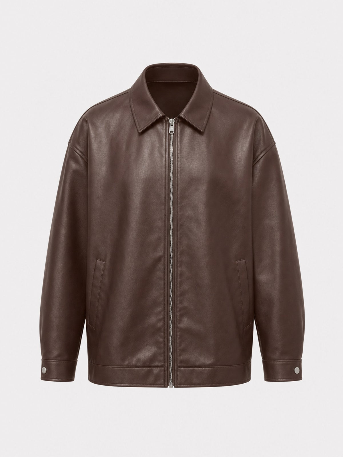 Leather Oversized Biker Effortless Jacket - 1