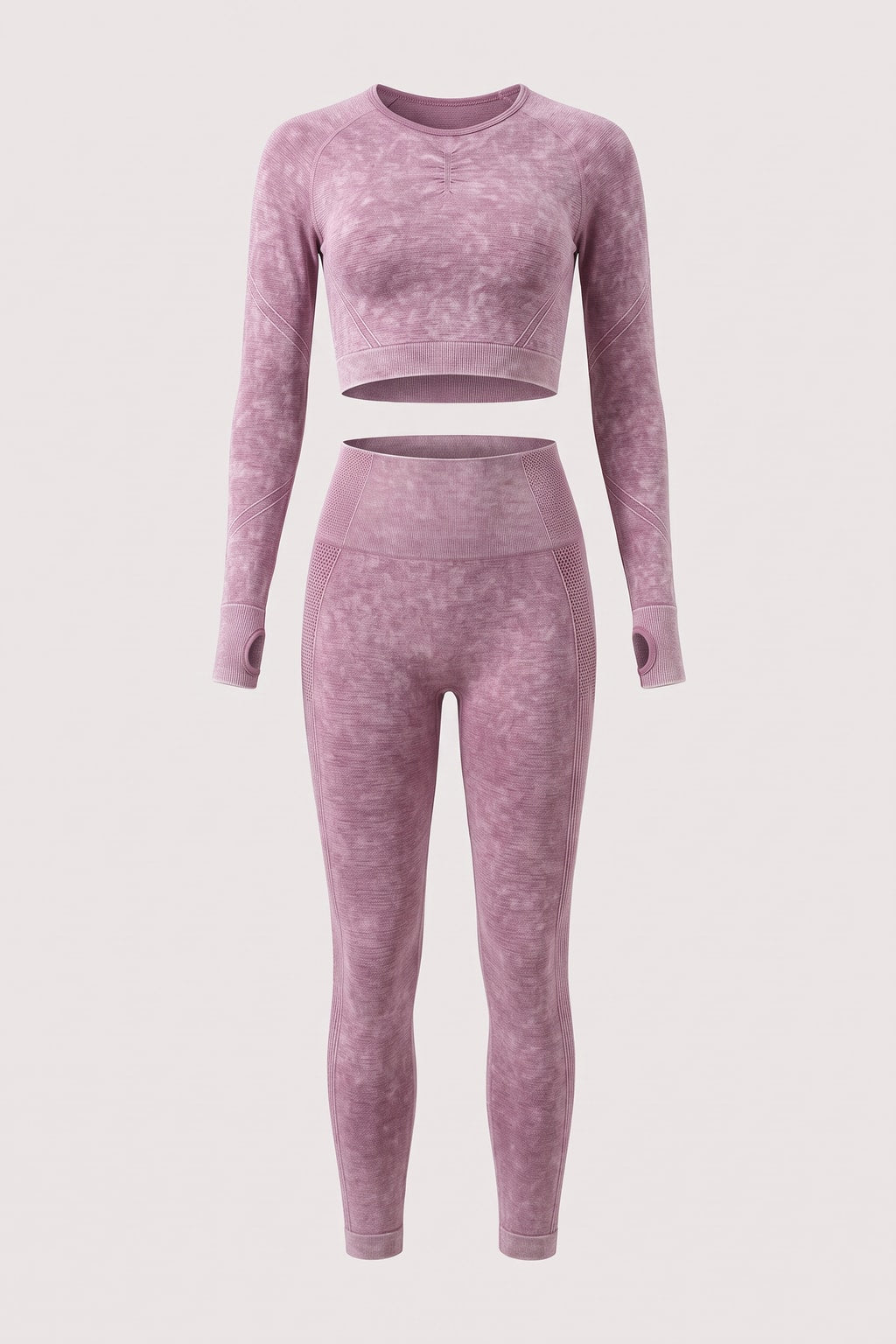 Seamless Cropped Yoga Top With Ribbed Hem - 1