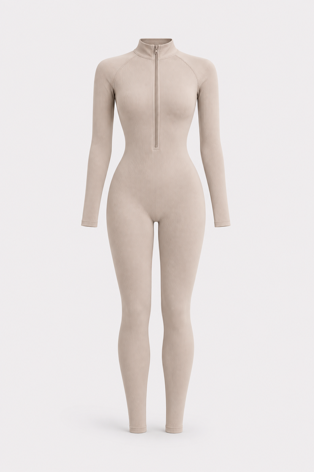 Ribbed Knit Jumpsuit With Belted Waist - 4