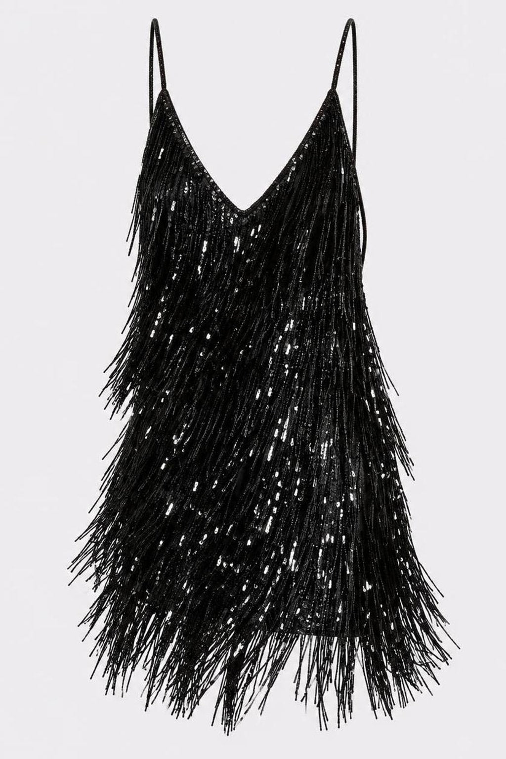 Polyester Mini Dress With Fringe - 1