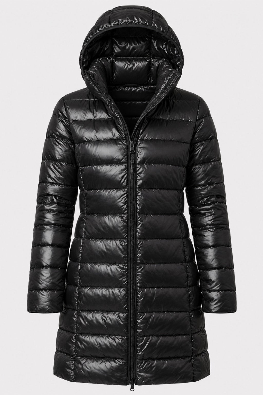 Quilted Outerwear Puffer Jacket With Hood - 1