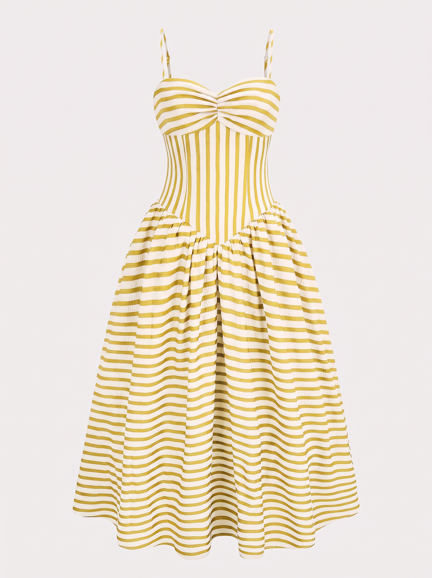 Striped ruched maxi dress with back zip - view 6