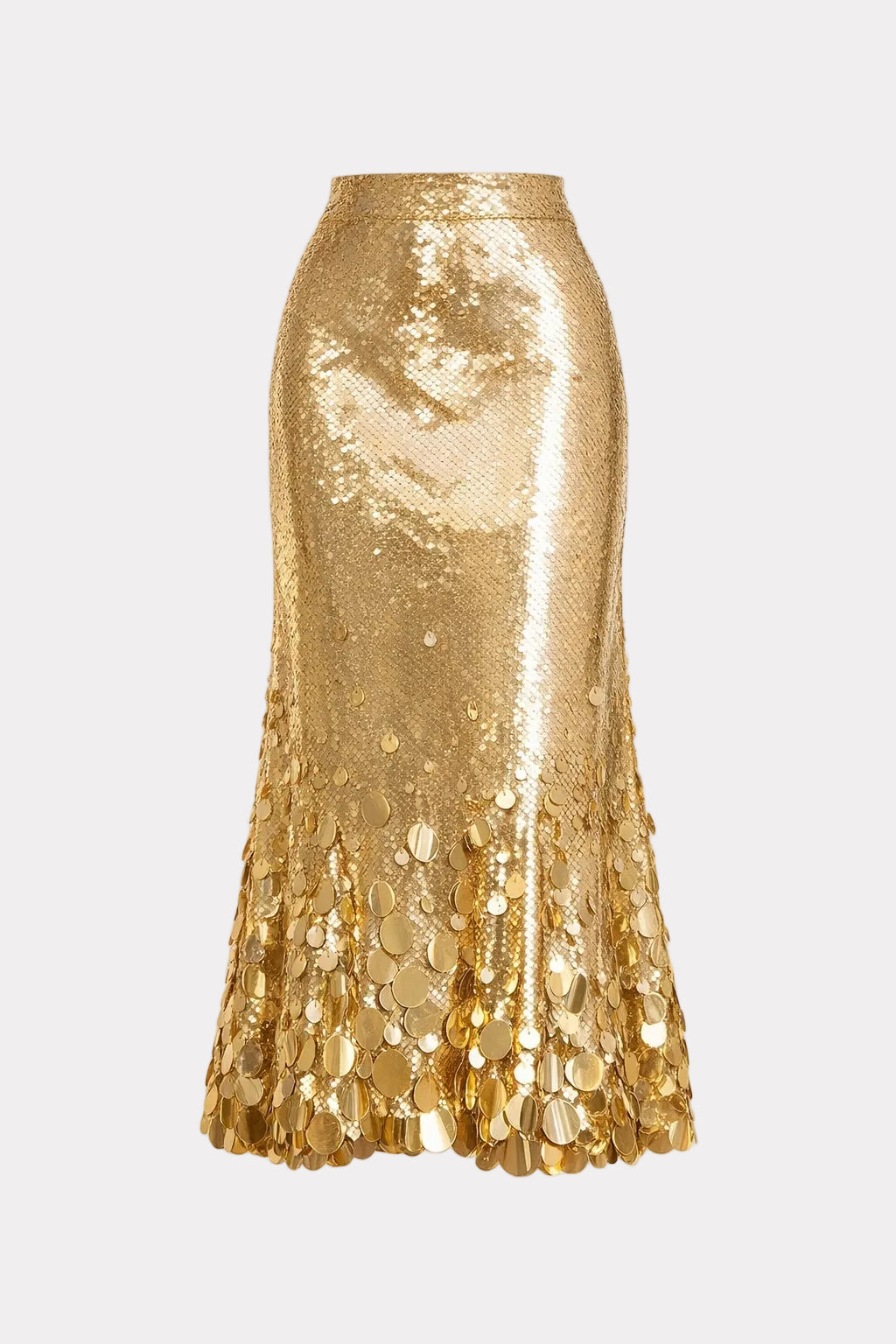Sequin Midi Skirt with Irregular Layered Hem - 1