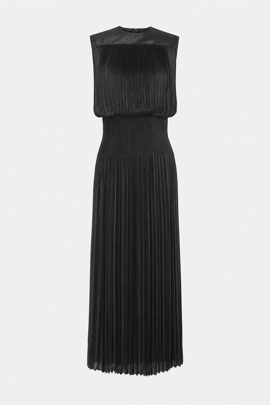 Elegant Pleated Knit With Sleeveless Top And Maxi Skirt Set - 1