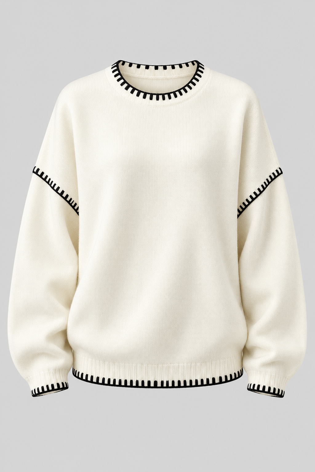 Knit Sweater With Spliced Stitching - 10