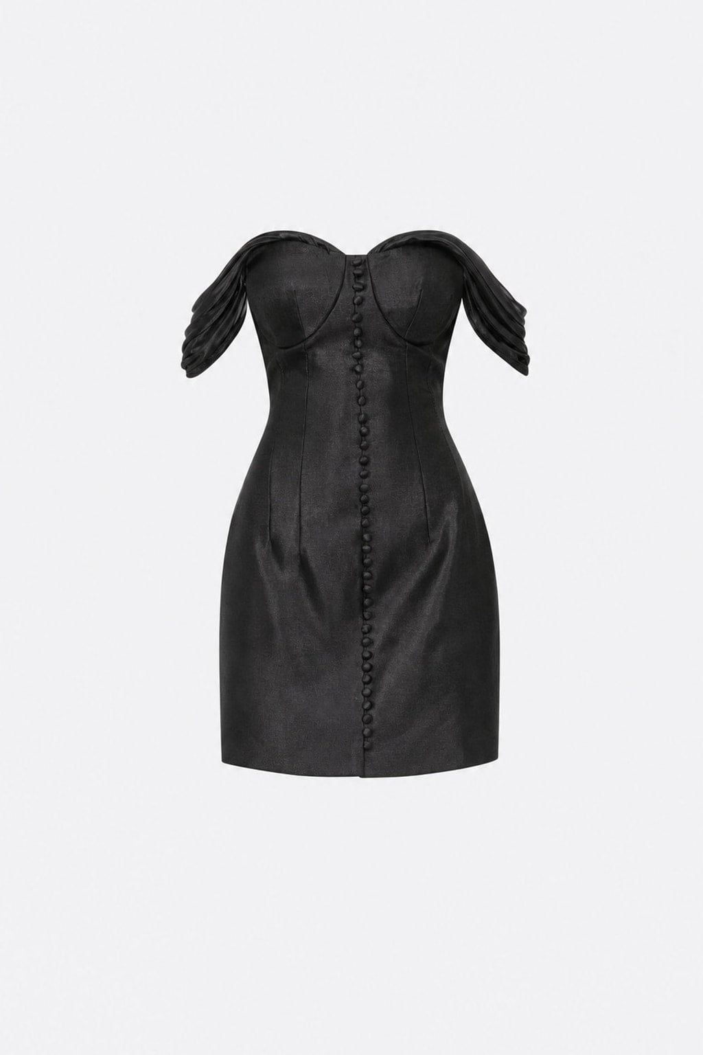 Satin Corset Mini Dress With Off-Shoulder Neckline - 1