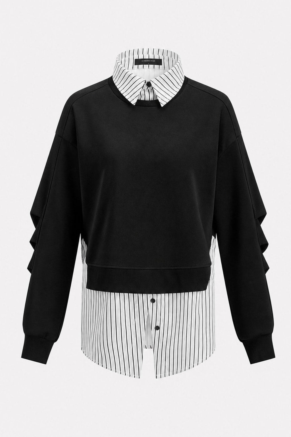 Cotton-Blend Sweatshirt With Faux Two-Piece Look - 1