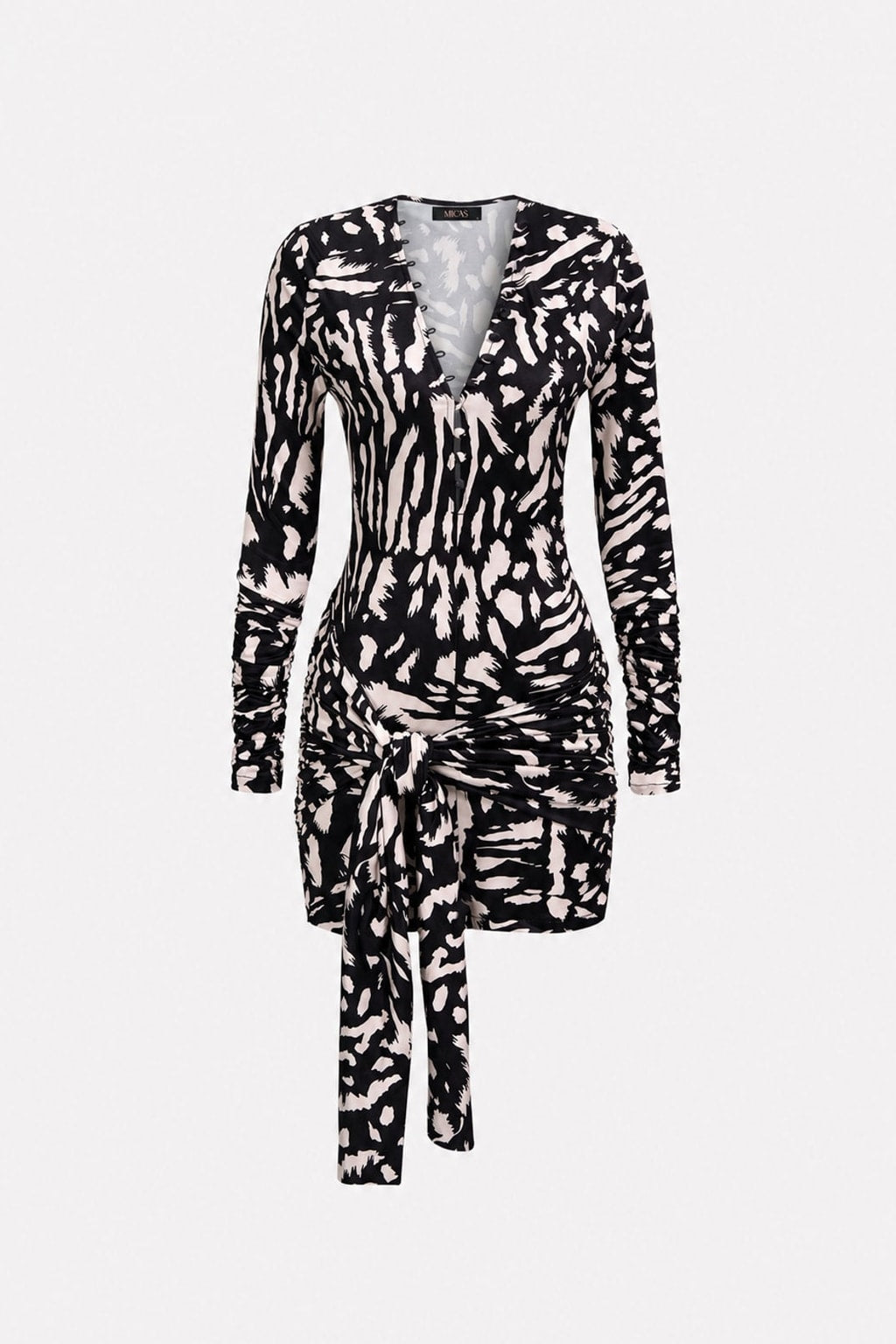 Polyester Tiger Print Mini Dress - 1