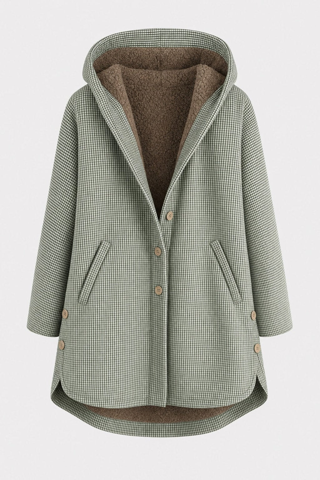 Plush Fleece Hooded Effortless Winter Jacket Oversize - 1