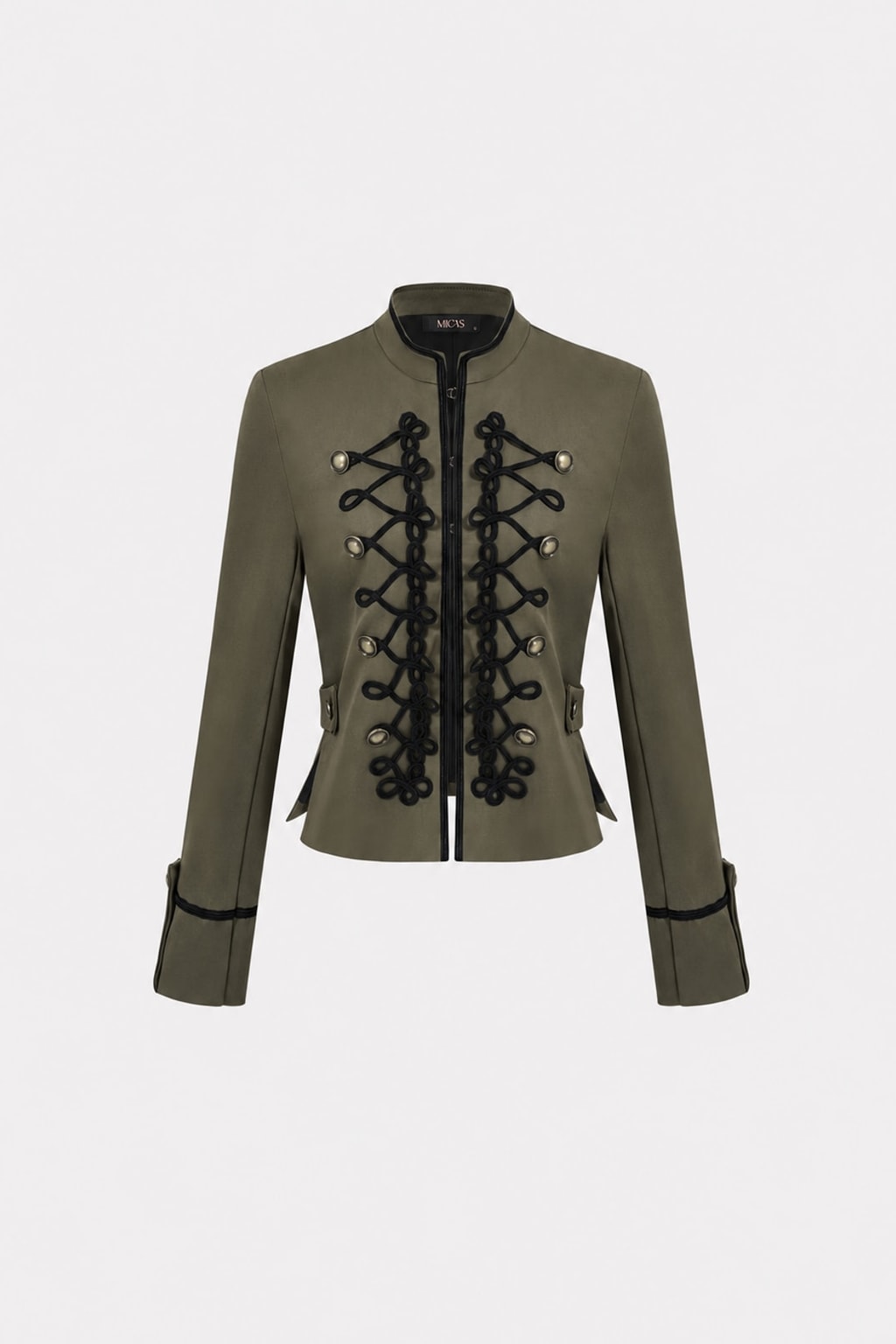 Polyester Military Jacket With Frogging Trim - 1