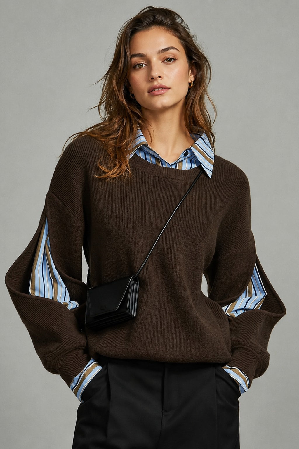 Ribbed Knit Cutout Sweater - 2
