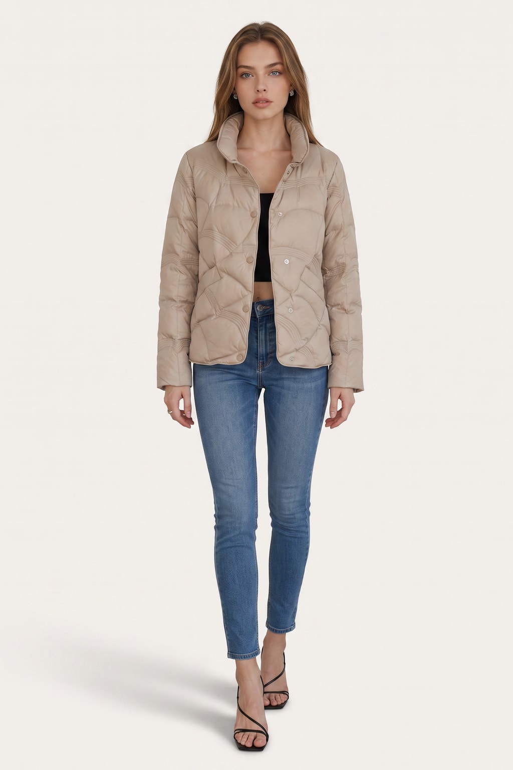 Quilted Button Front Jacket for Women - 2